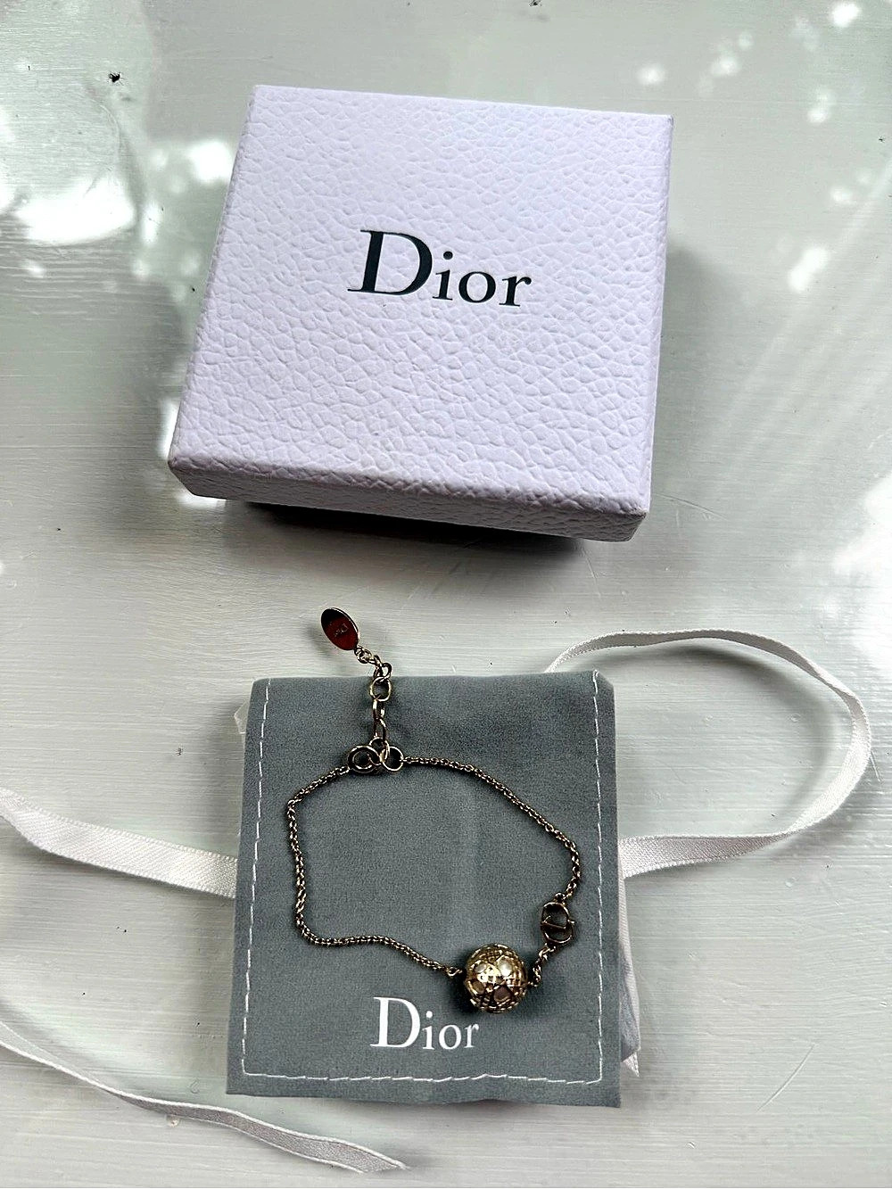 Dior Secret Cannage Faux Pearl Bracelet